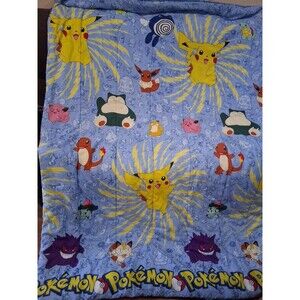 Vintage 1998 Pokemon Comforter Cover 62x88 Inch With BONUS Pillowcases Rare
